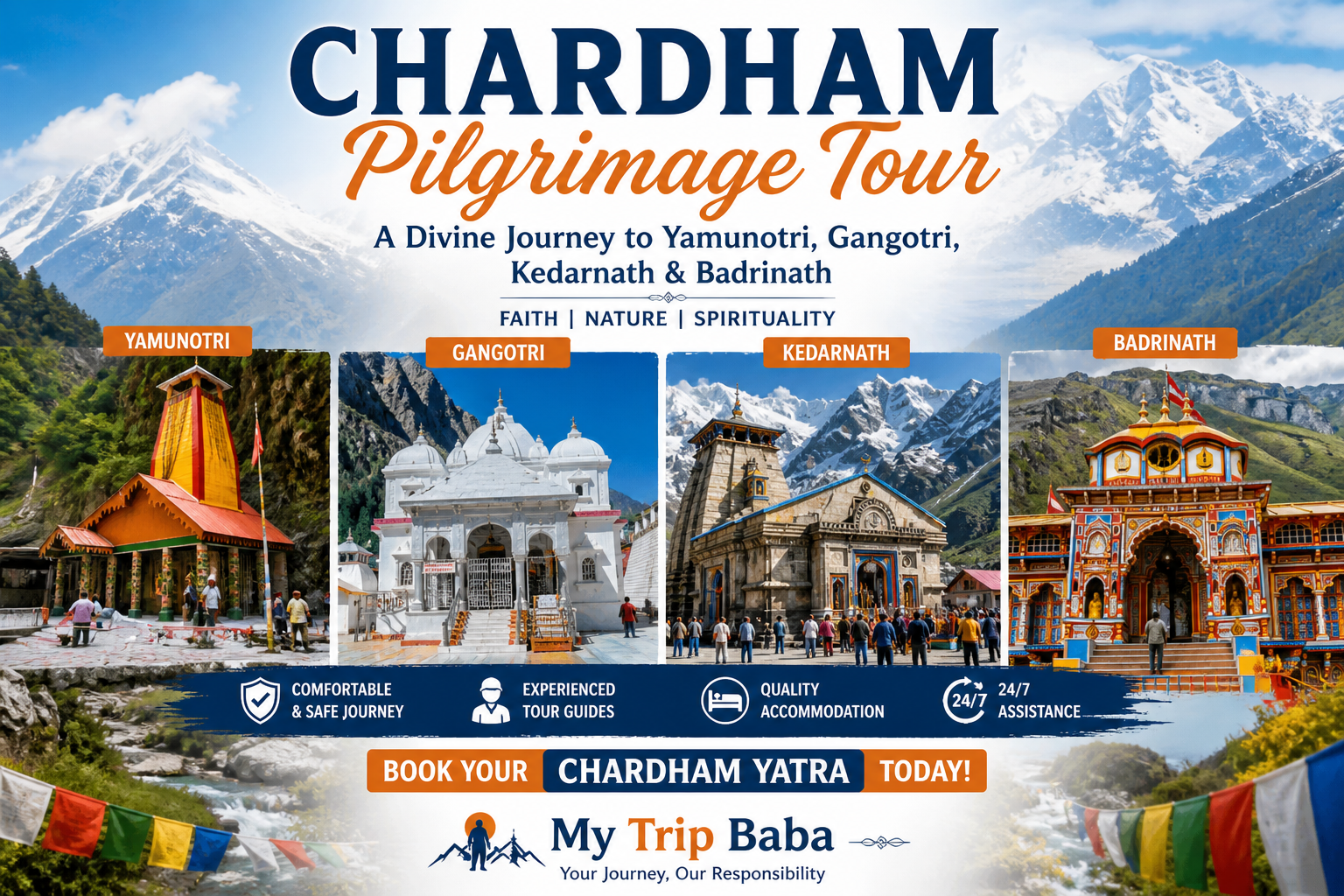 Chardham Pilgrimage Tour Package 2026 | My Trip Baba Divine Yatra in Uttarakhand