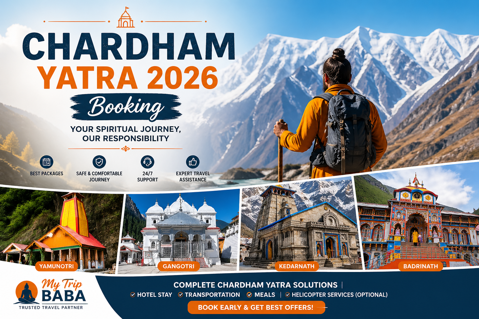 Chardham Yatra 2026 Booking: Complete Guide for a Hassle-Free Spiritual Journey | My Trip Baba