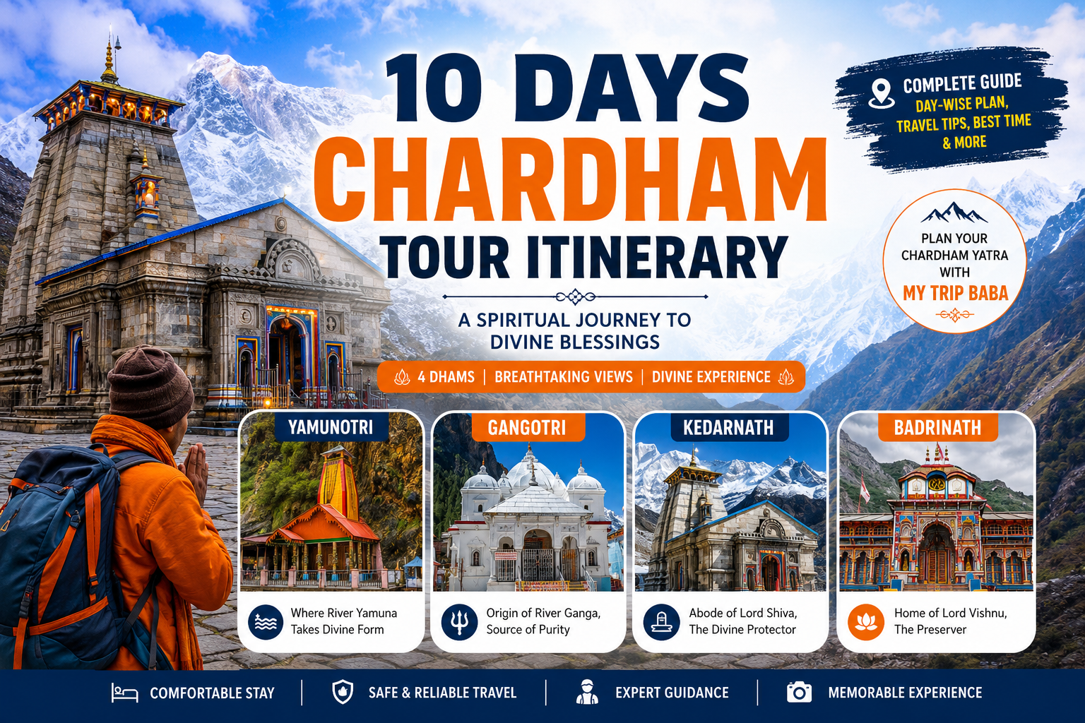 10 Days Chardham Tour Itinerary 2026 | Complete Travel Guide by My Trip Baba